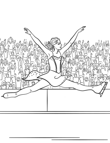 Ice Skating Performance Coloring Page